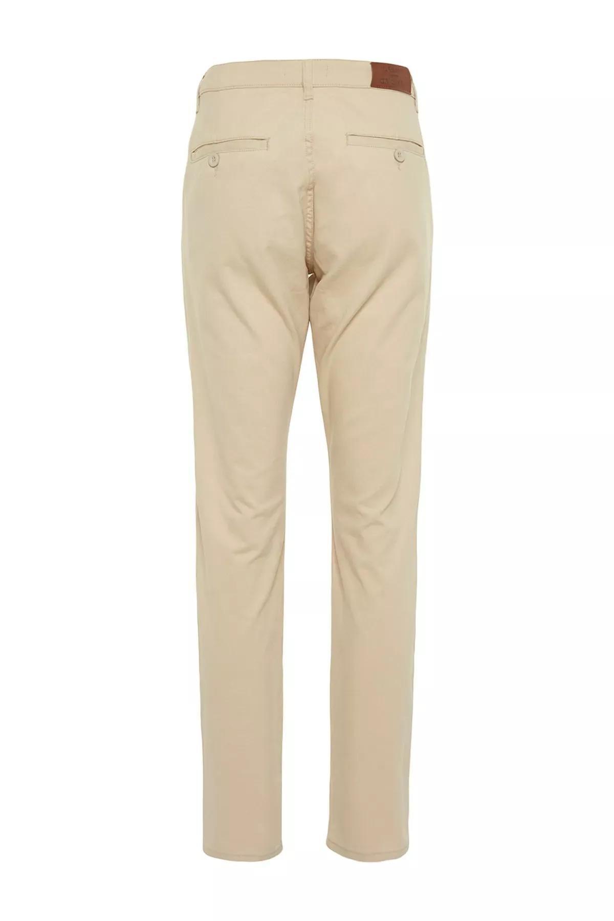 Beige Straight Pants, , large image number 6