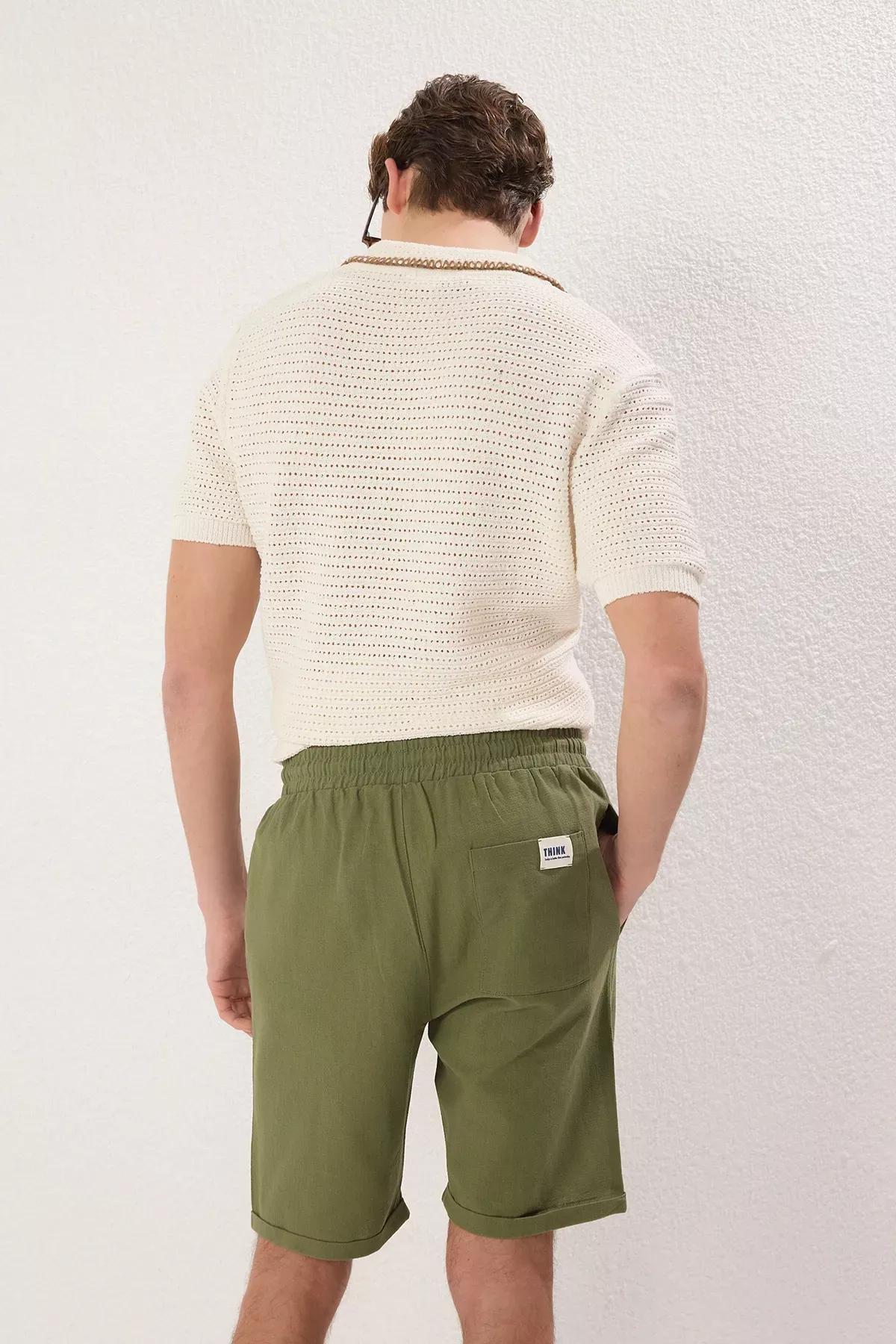 Green Regular Shorts & Bermuda, Khaki, large image number 3