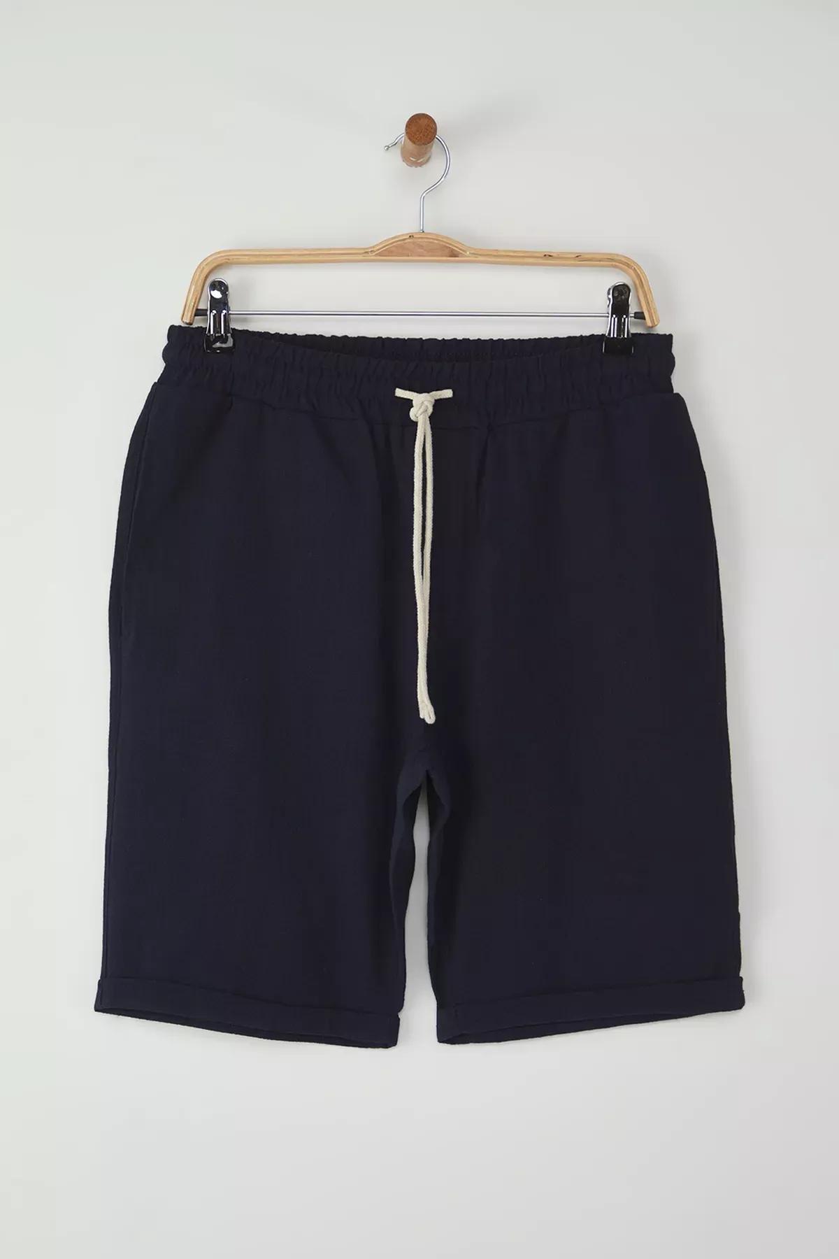 Blue Regular Shorts & Bermuda, Navy blue, medium