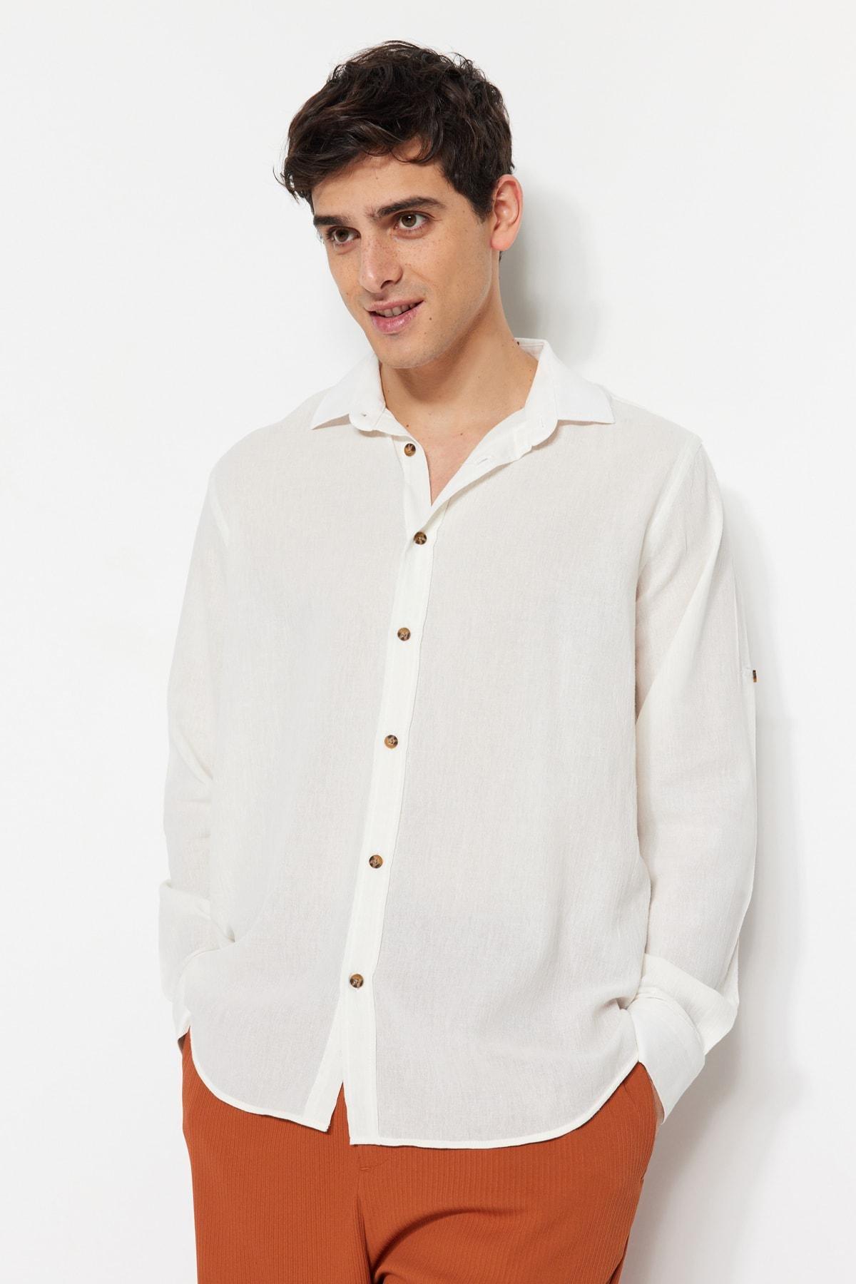 White Cotton Shirt, , large image number 0
