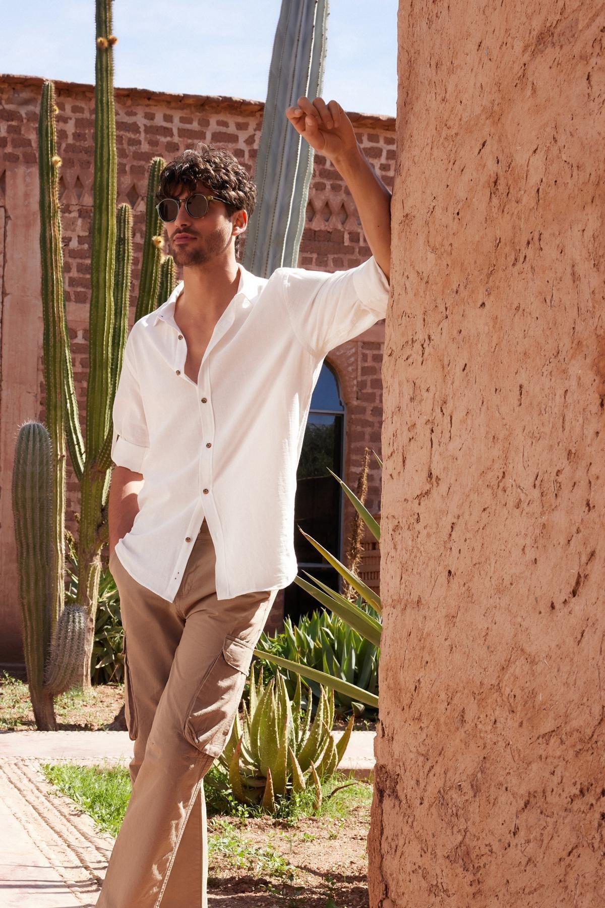 White Cotton Shirt, , large image number 1