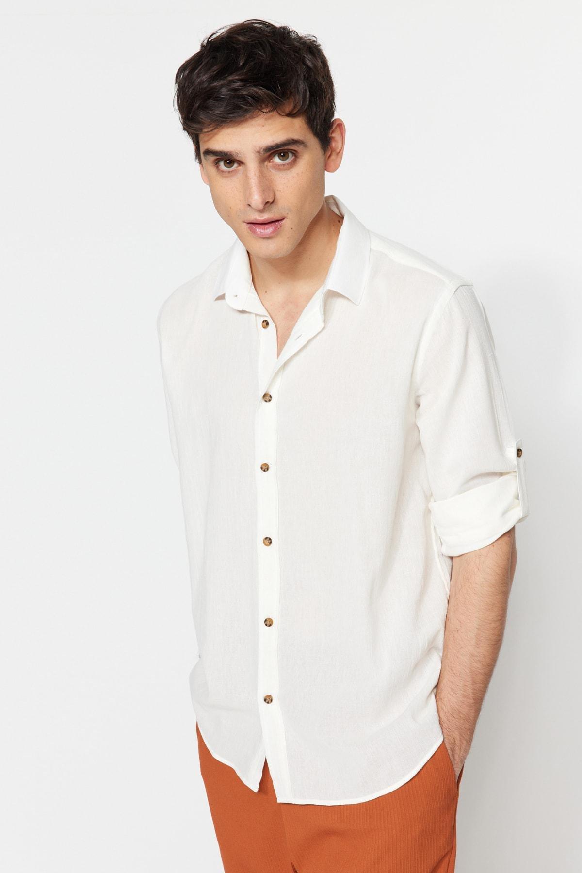 White Cotton Shirt, , large image number 6