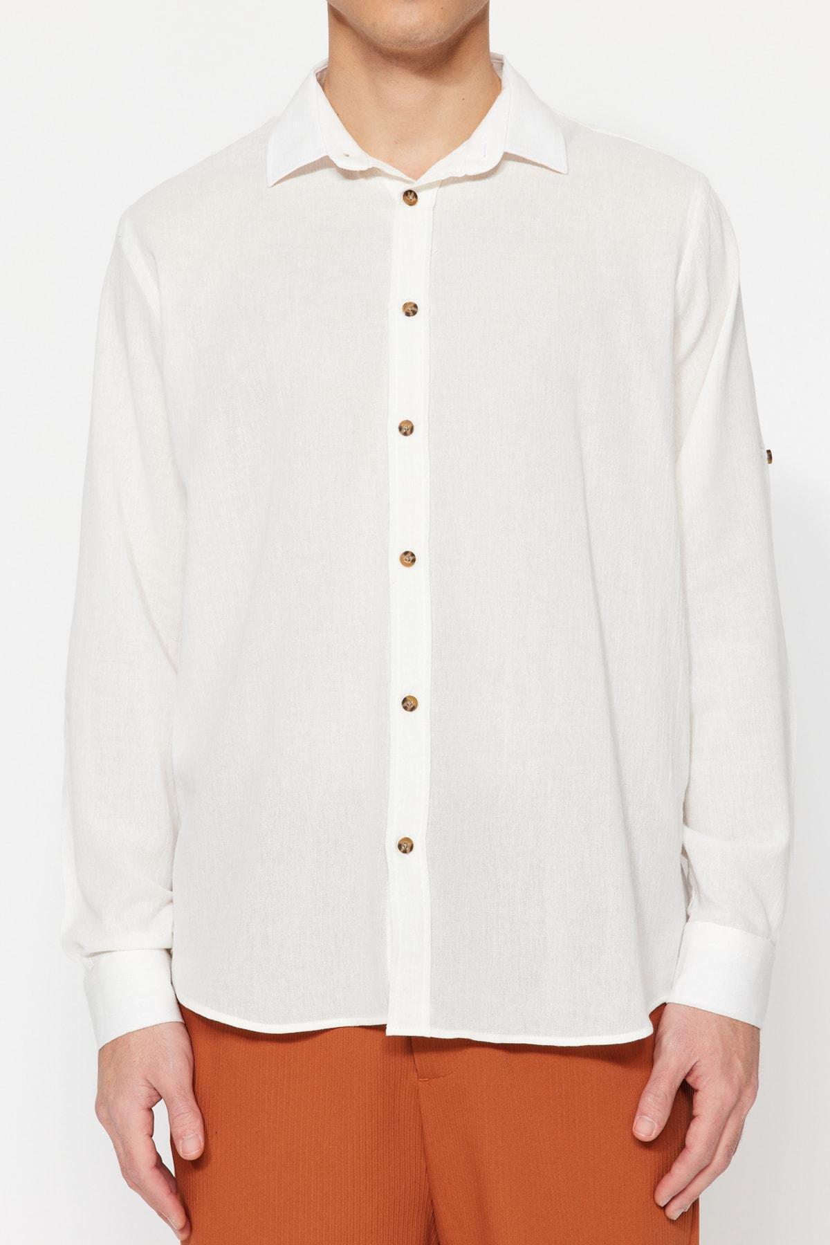 White Cotton Shirt, , large image number 8