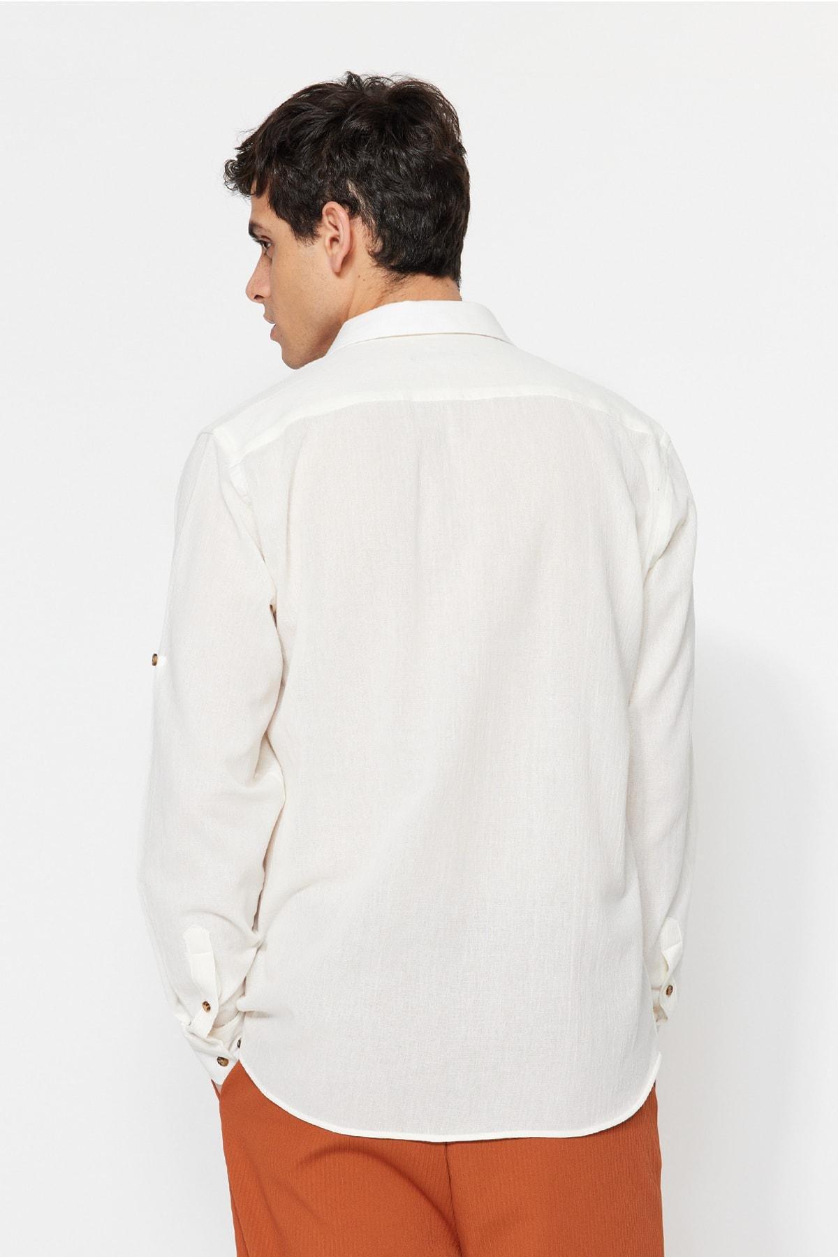 White Cotton Shirt, , large image number 9