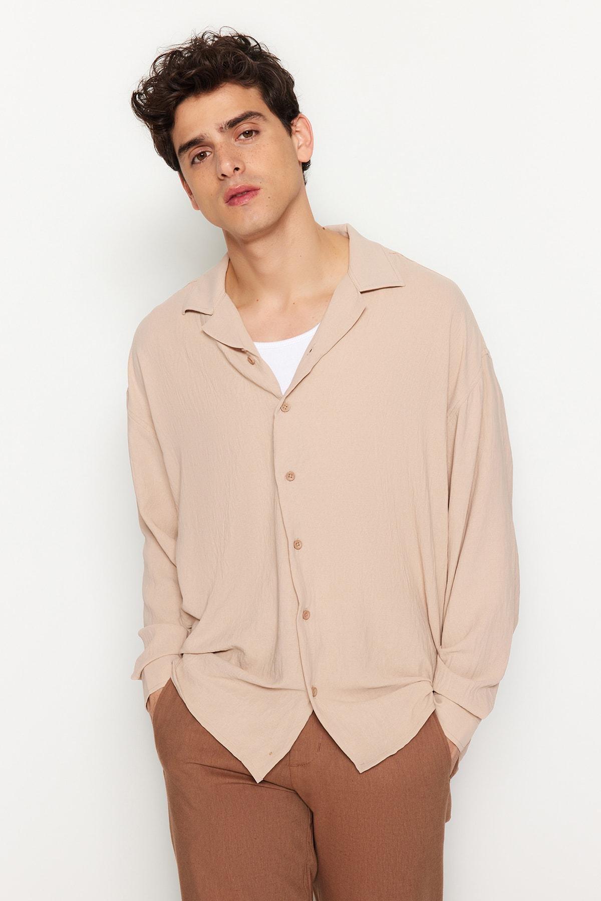 Beige Oversize Shirt, , large image number 0