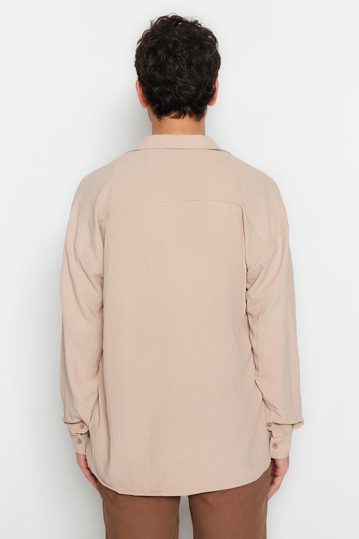 Beige Oversize Shirt, , large image number 4