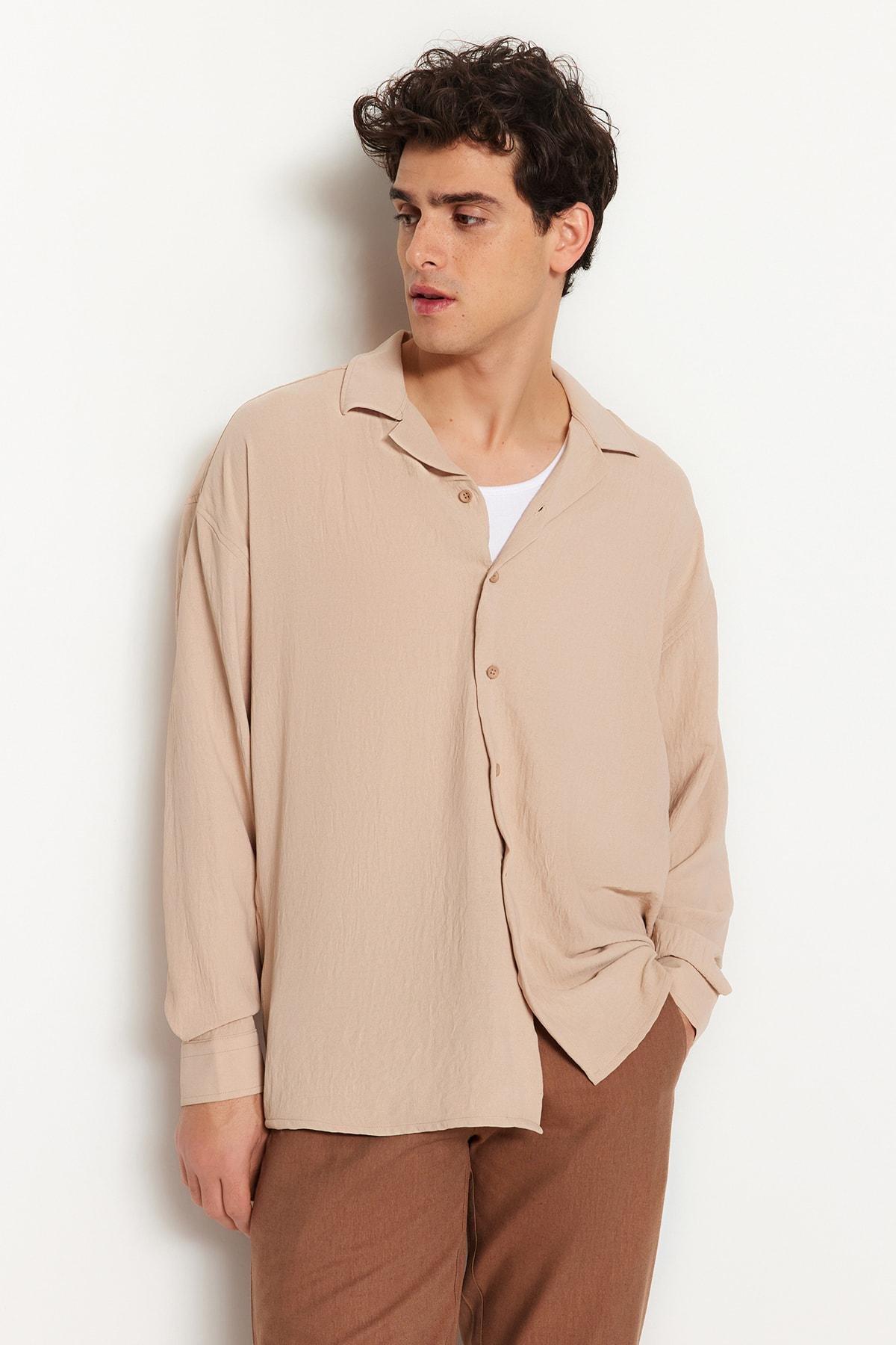 Beige Oversize Shirt, , large image number 6