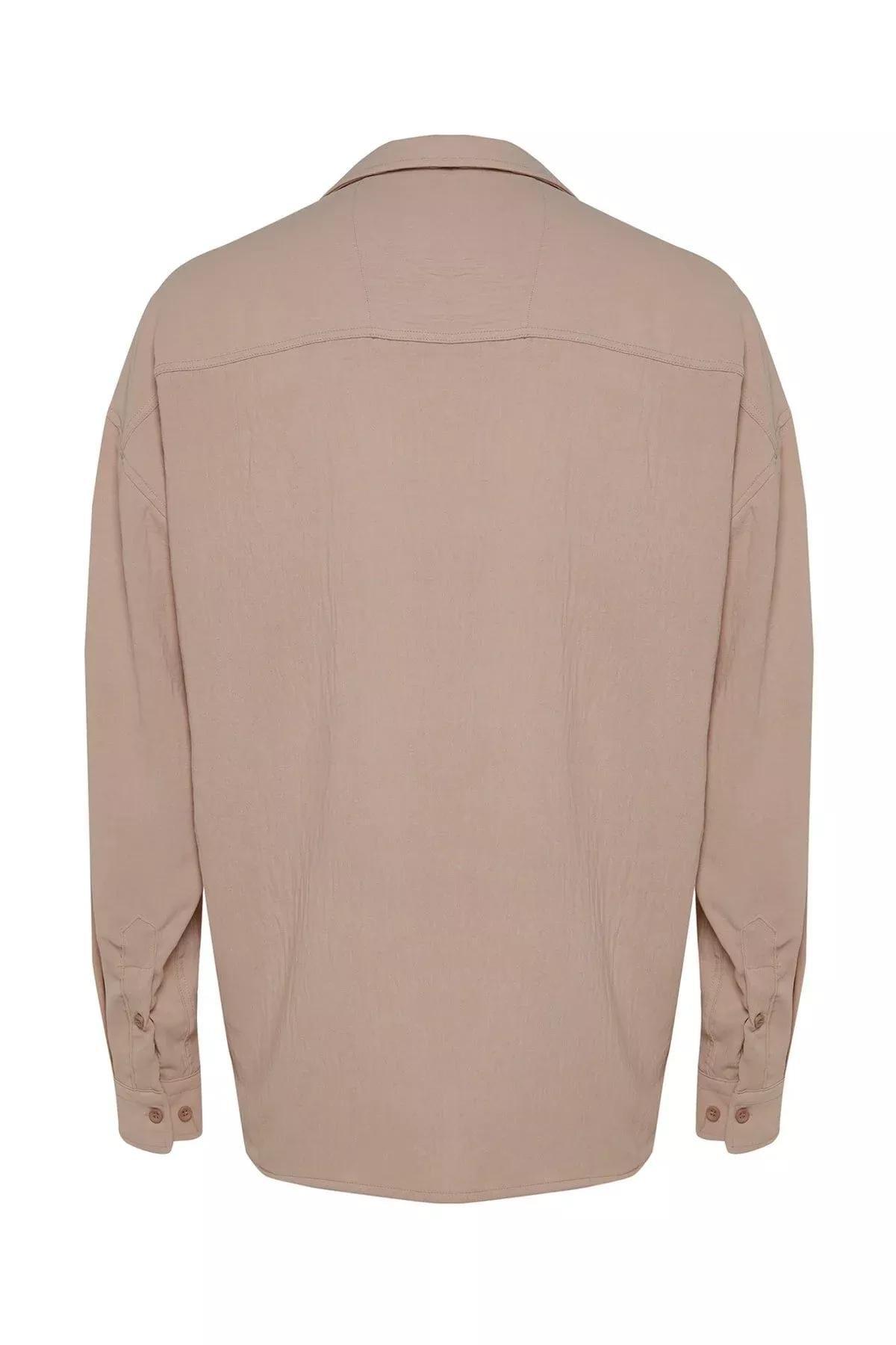 Beige Oversize Shirt, Beige, large image number 6