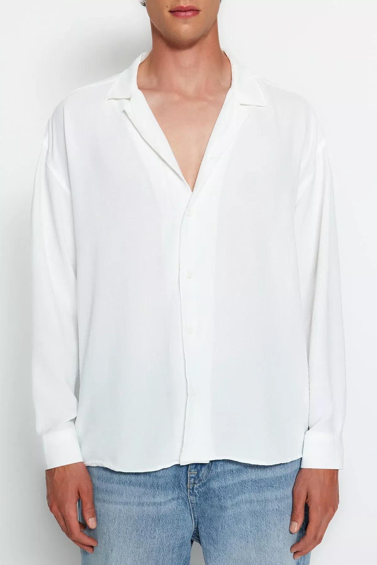 White Oversize Shirt, White, large image number 3