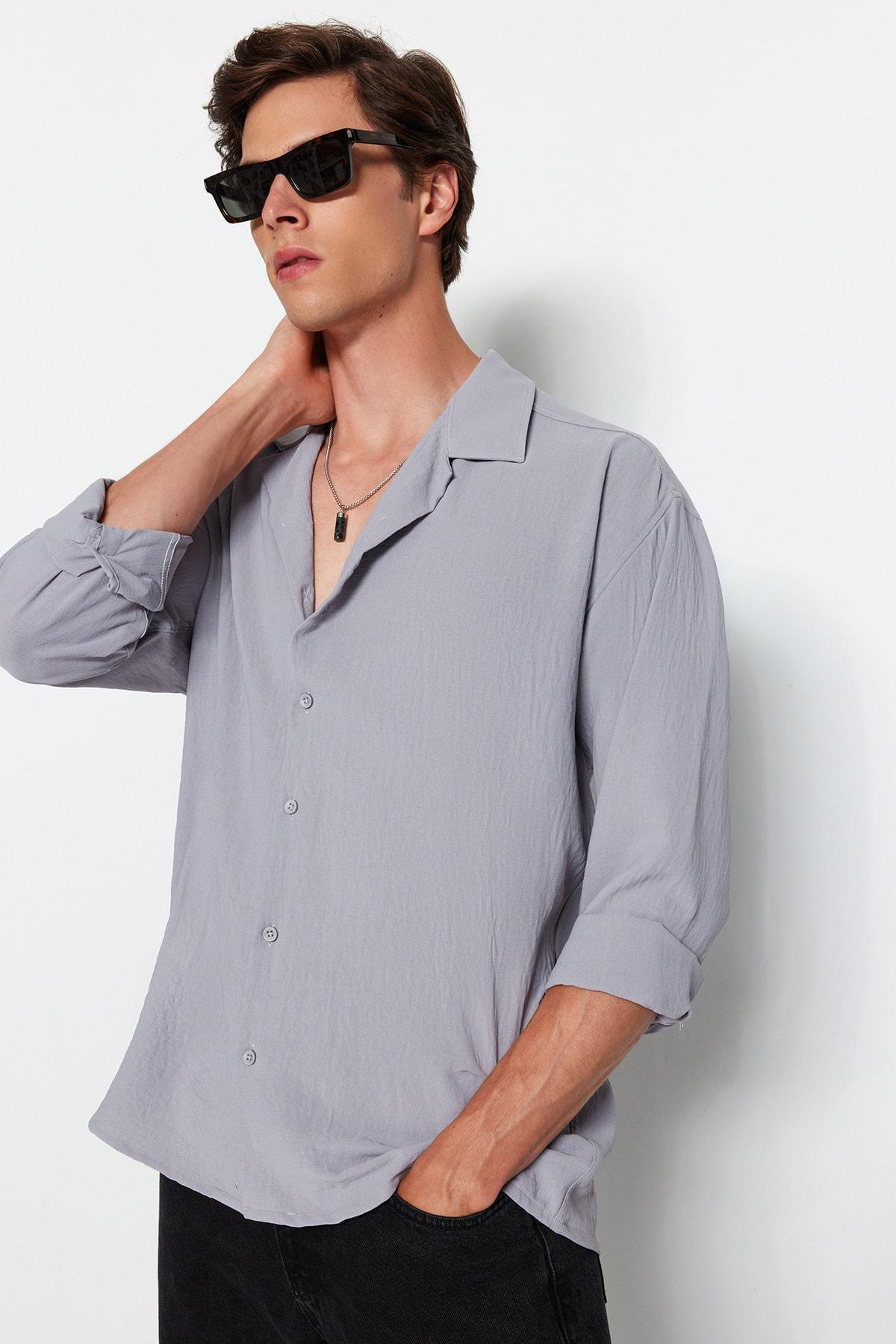 Grey Oversize Shirt, , large image number 2