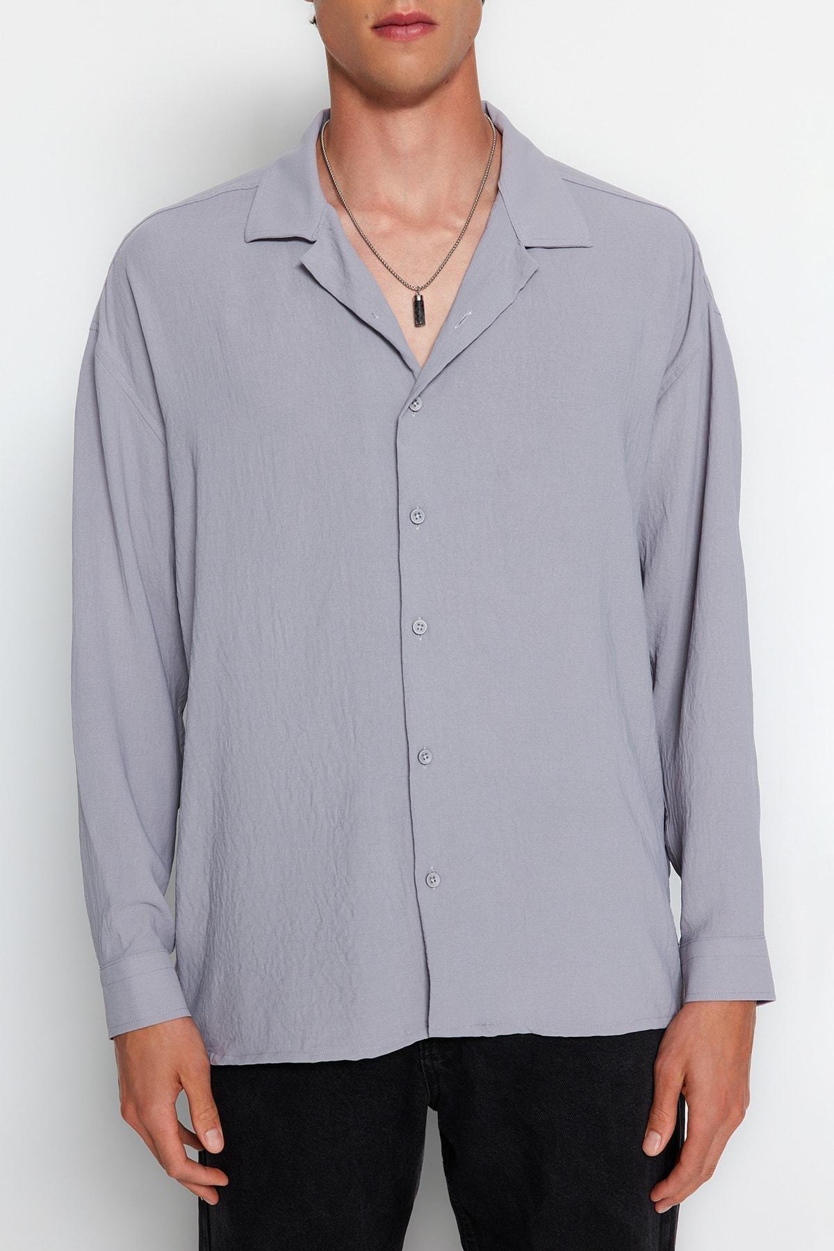 Grey Oversize Shirt, , large image number 3