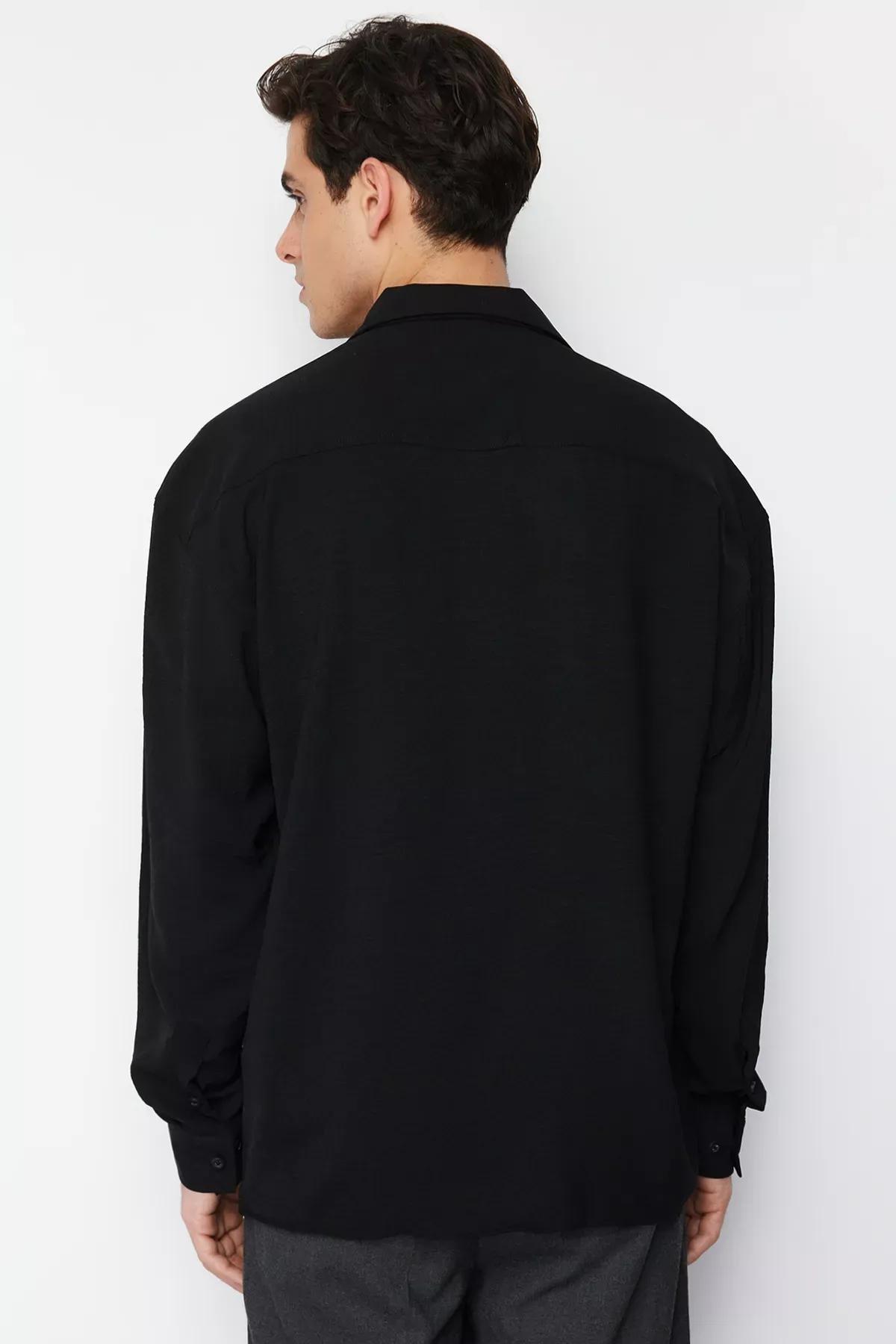 Black Buttoned Shirt, Black, large image number 3
