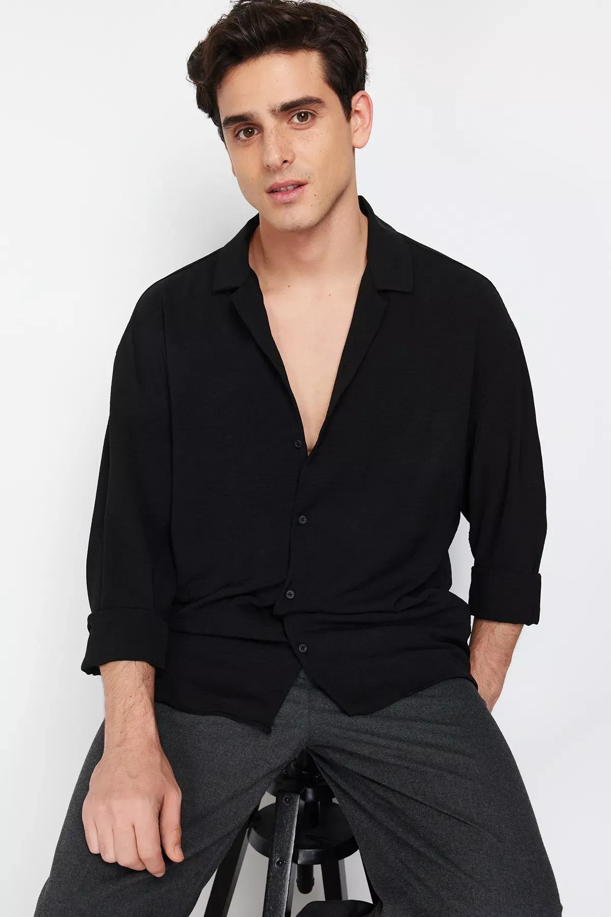 Black Buttoned Shirt, Black, large image number 4