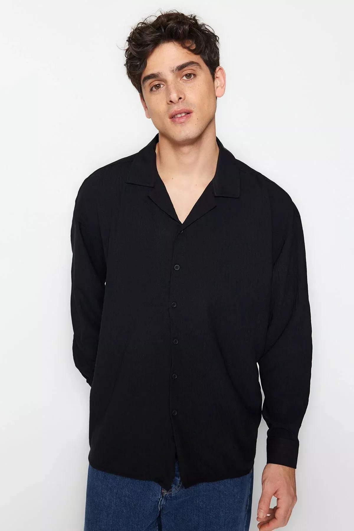 Black Buttoned Shirt, Black, large image number 5