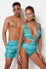 Trendyol - Multicolour Geometric Swim Shorts