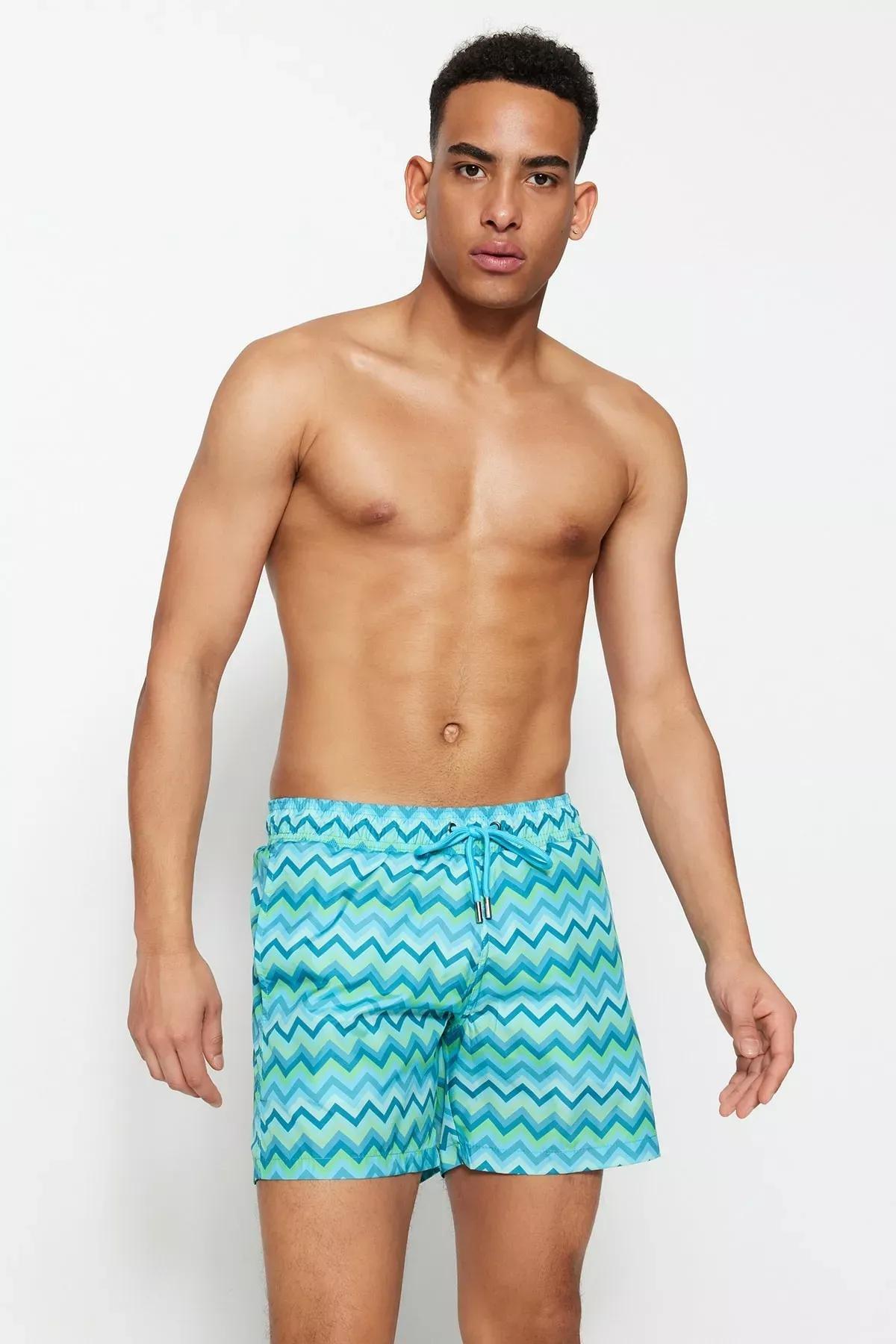 Multicolour Geometric Swim Shorts, , large image number 2