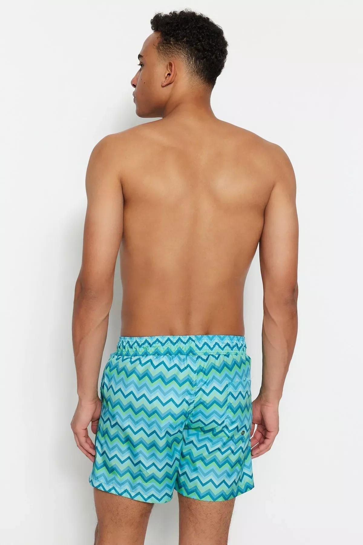 Multicolour Geometric Swim Shorts, , large image number 4