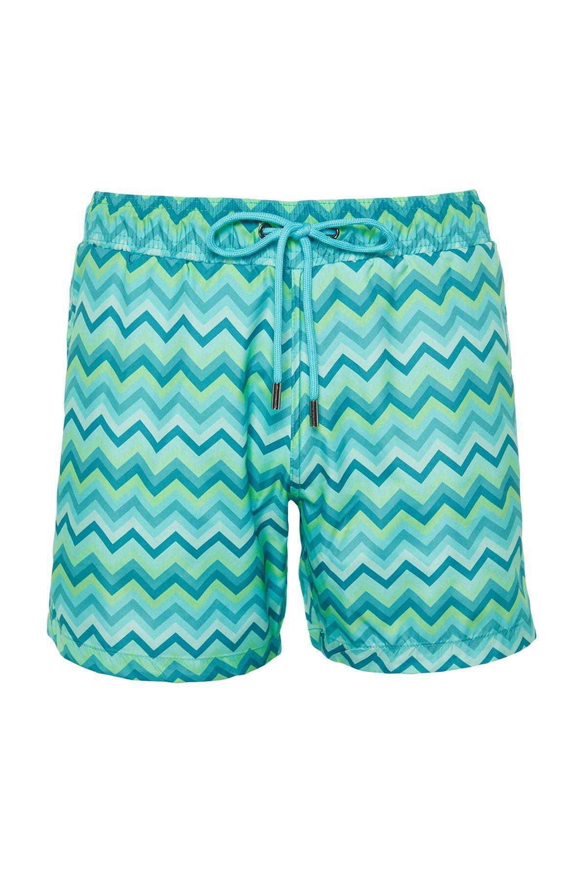 Multicolour Geometric Swim Shorts, , large image number 5