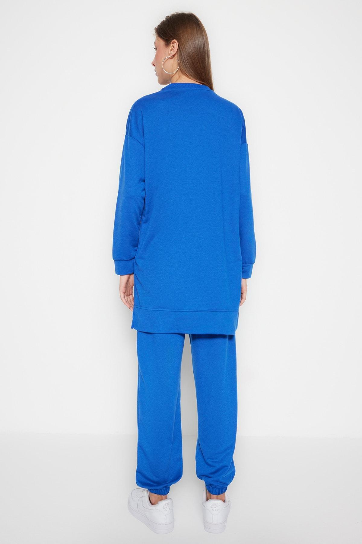 Blue Crew Neck Sweatsuit, Set Of 2, , large image number 4