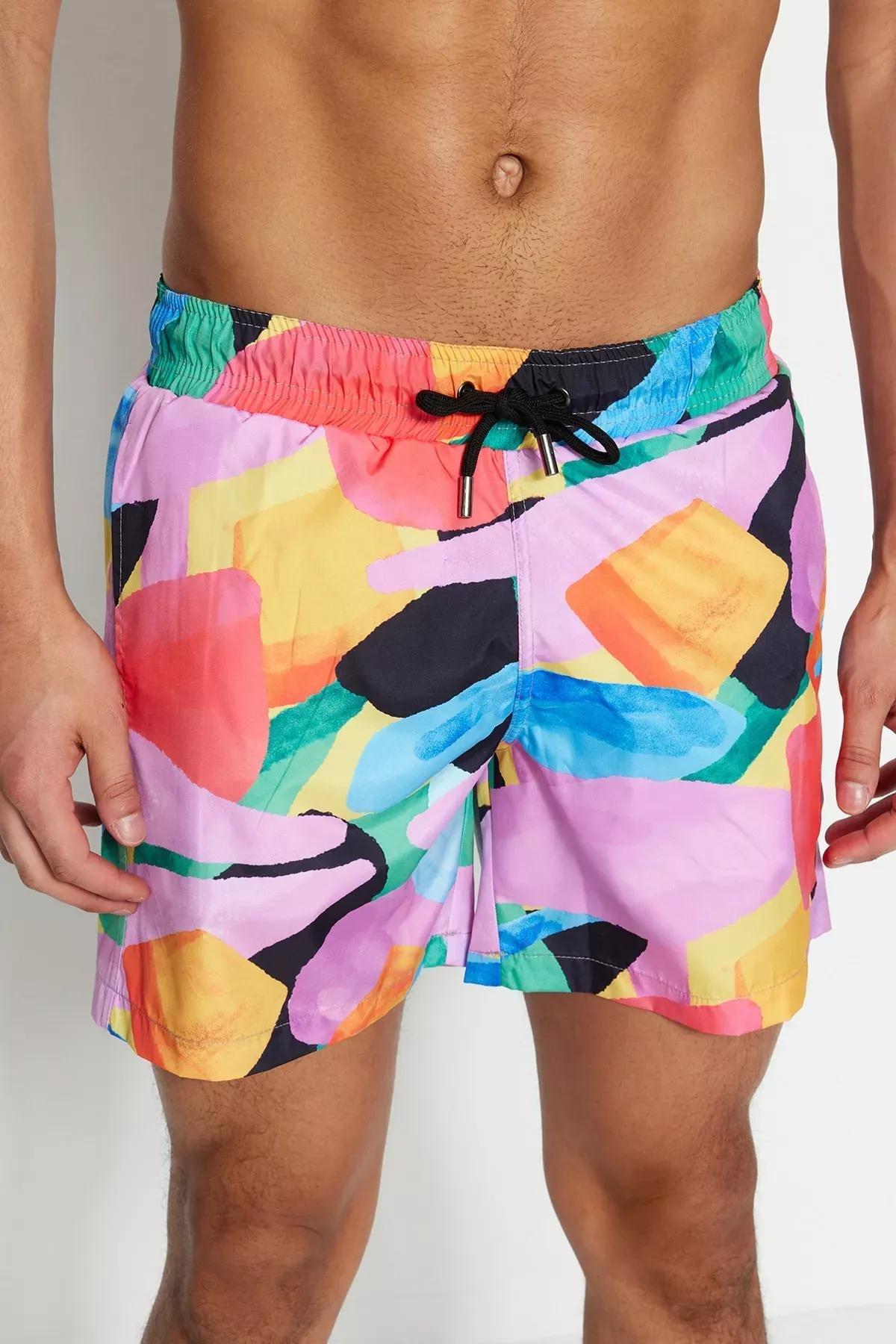 Multicolour Printed Swim Shorts, , large image number 4