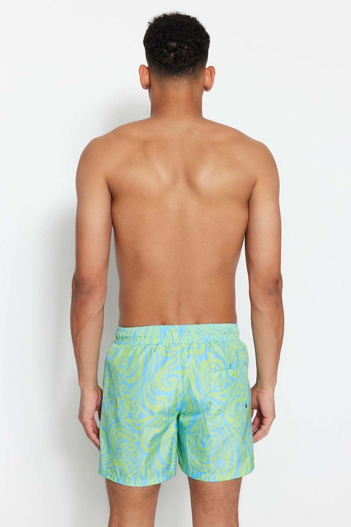 Multicolour Abstract Swim Shorts, , large image number 2