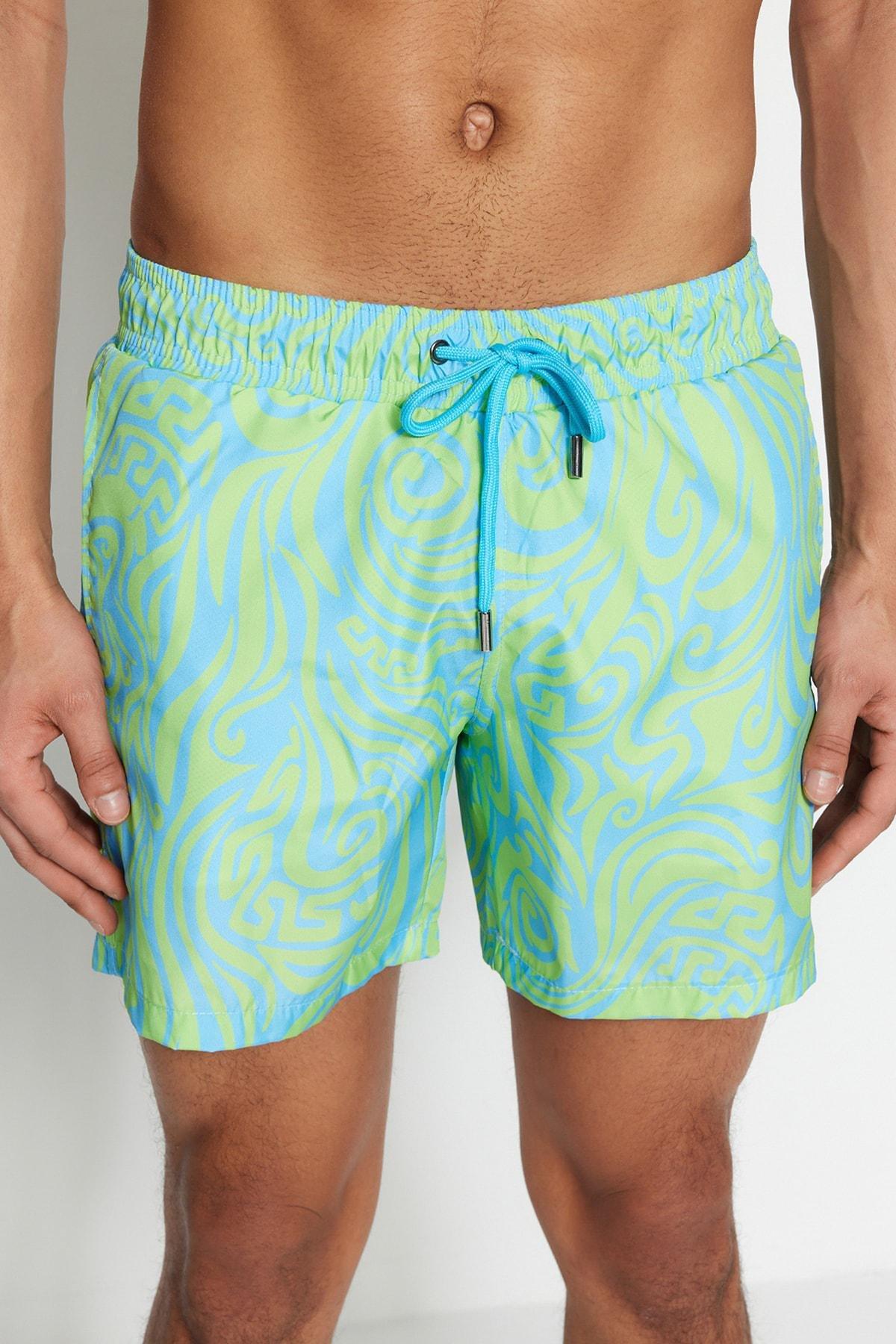 Multicolour Abstract Swim Shorts, , large image number 4