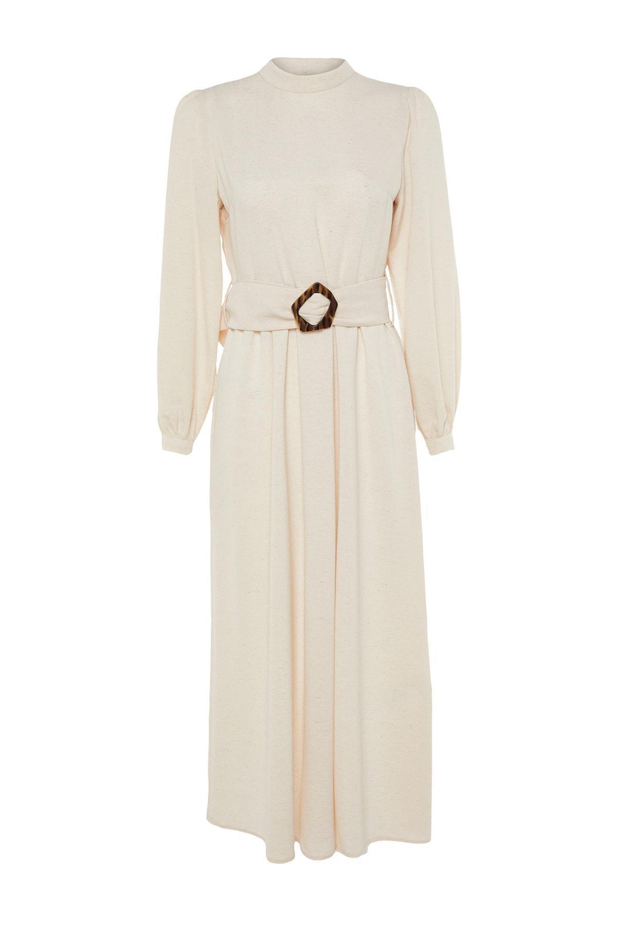 Ecru Belted Shift Dress, , large image number 6