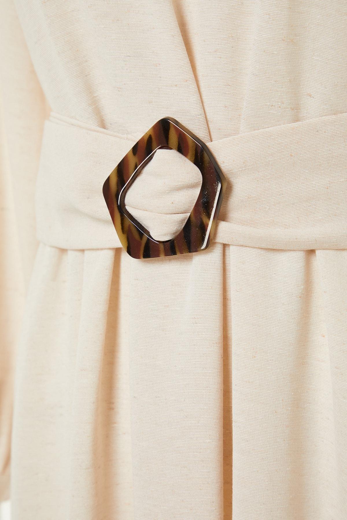 Ecru Belted Shift Dress, , large image number 7