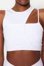 Trendyol - White Asymmetrical Collar Sports Bra