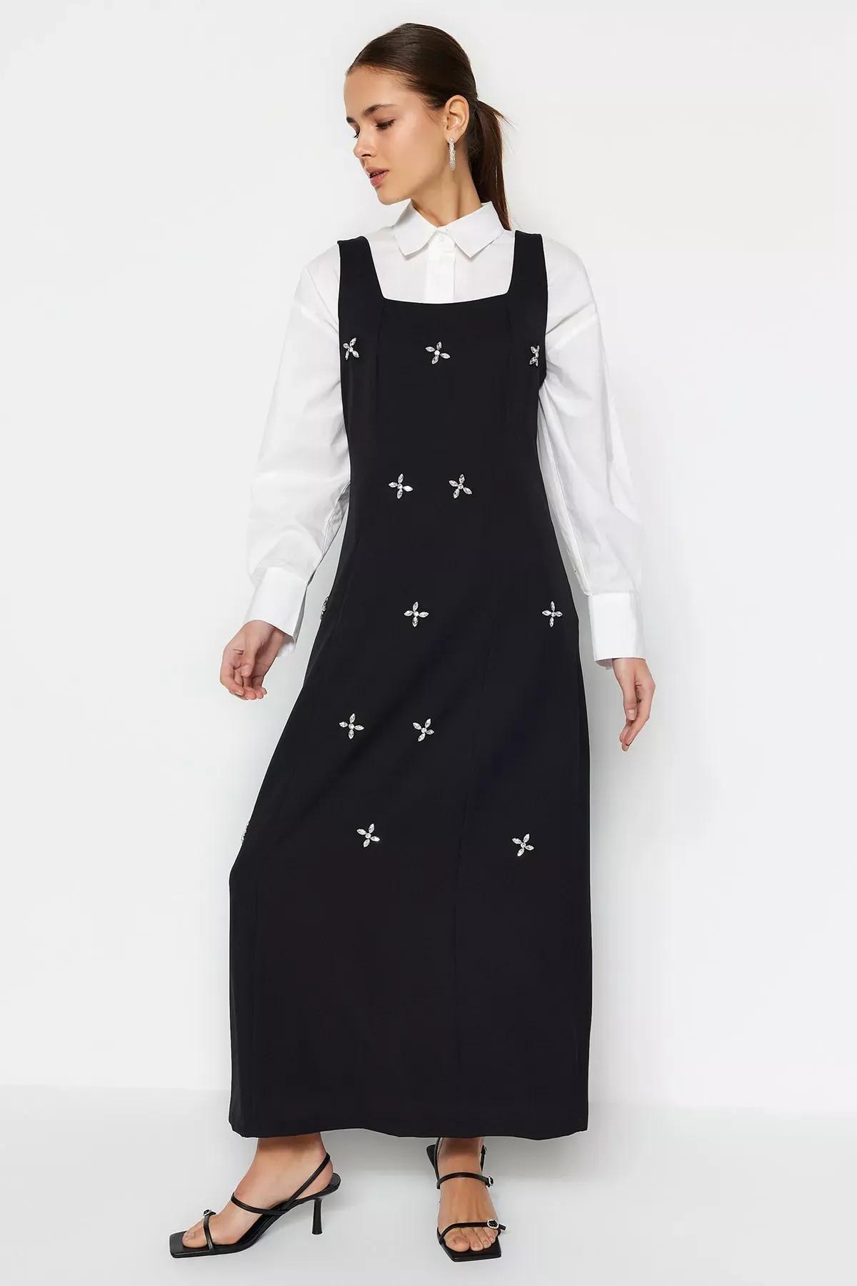 Black Gilet Dress, Black, large image number 2