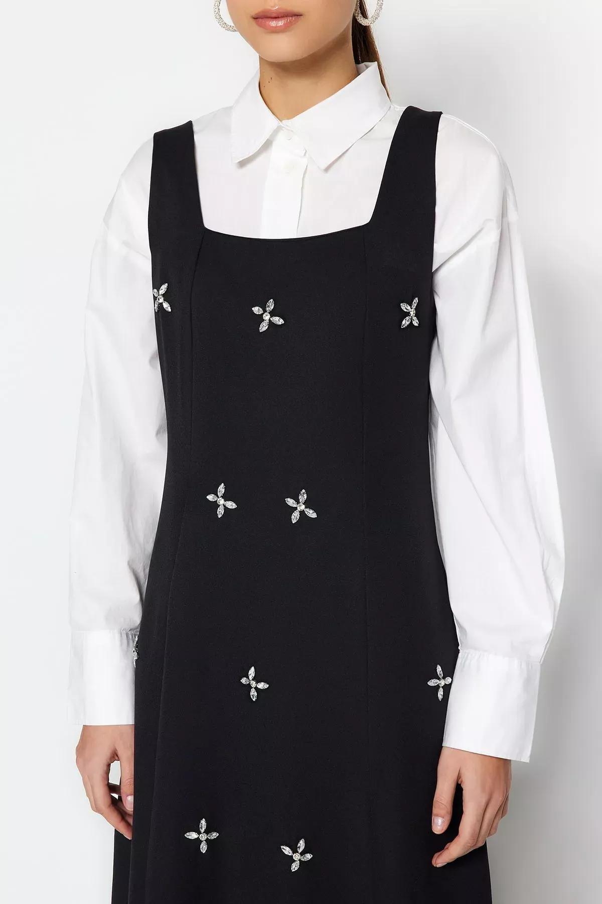 Black Gilet Dress, Black, large image number 3