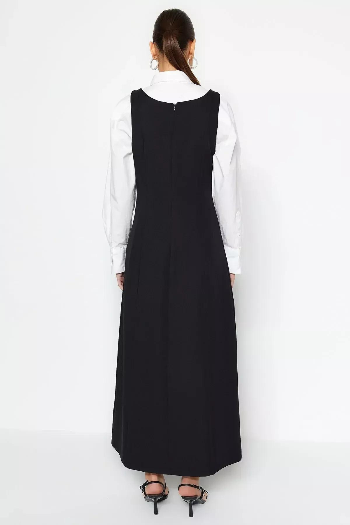 Black Gilet Dress, Black, large image number 5