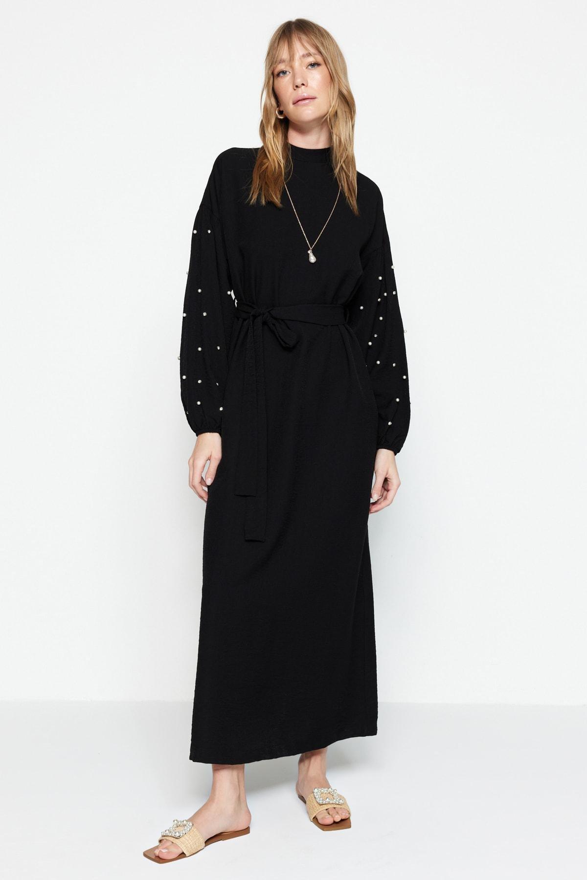 Black A-Line Maxi Dress, , large image number 0