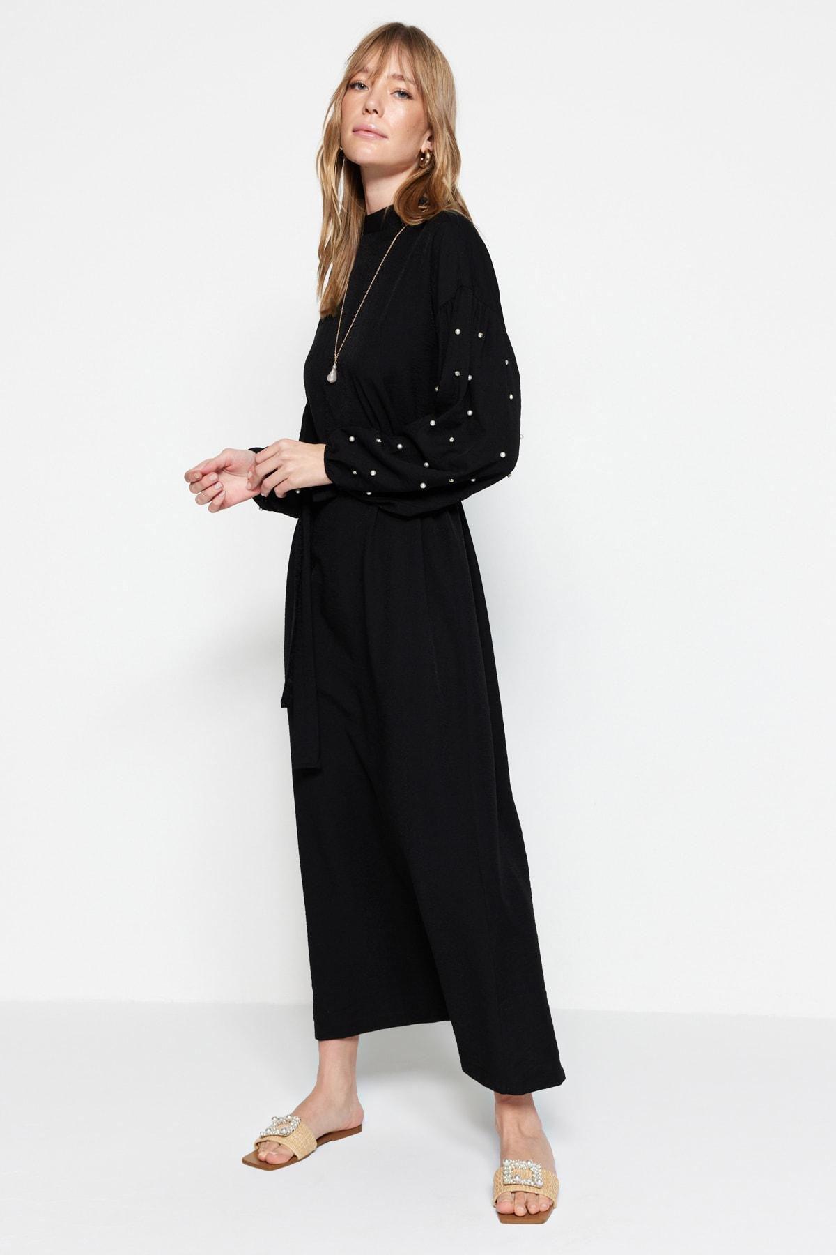 Black A-Line Maxi Dress, , large image number 1
