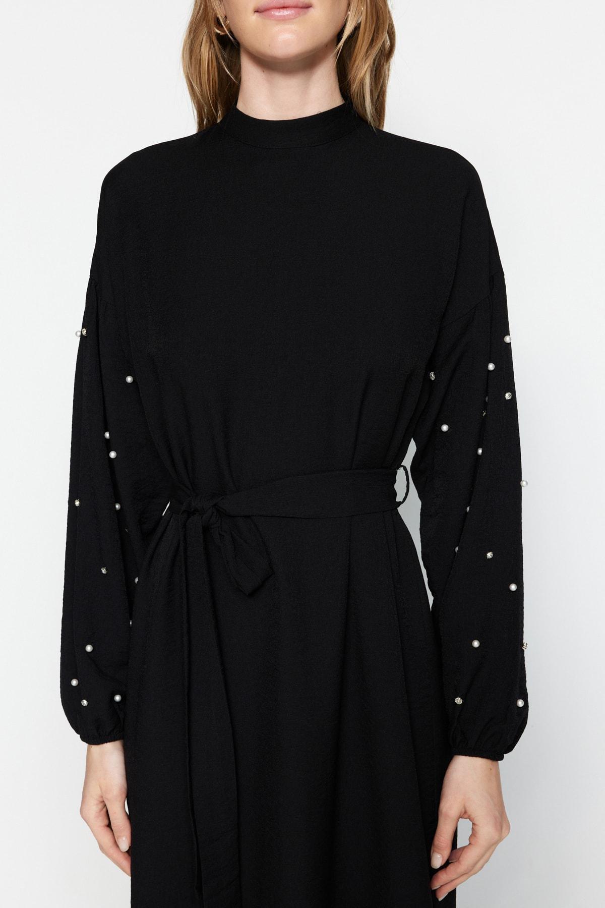 Black A-Line Maxi Dress, , large image number 4