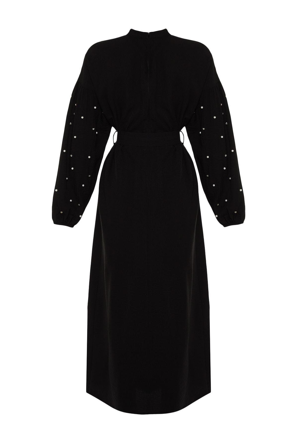 Black A-Line Maxi Dress, , large image number 6