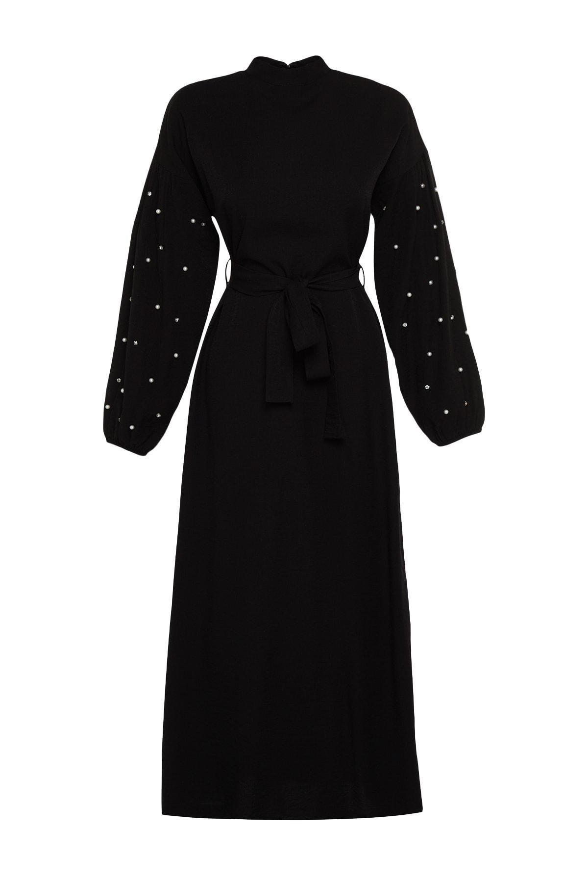 Black A-Line Maxi Dress, , large image number 8