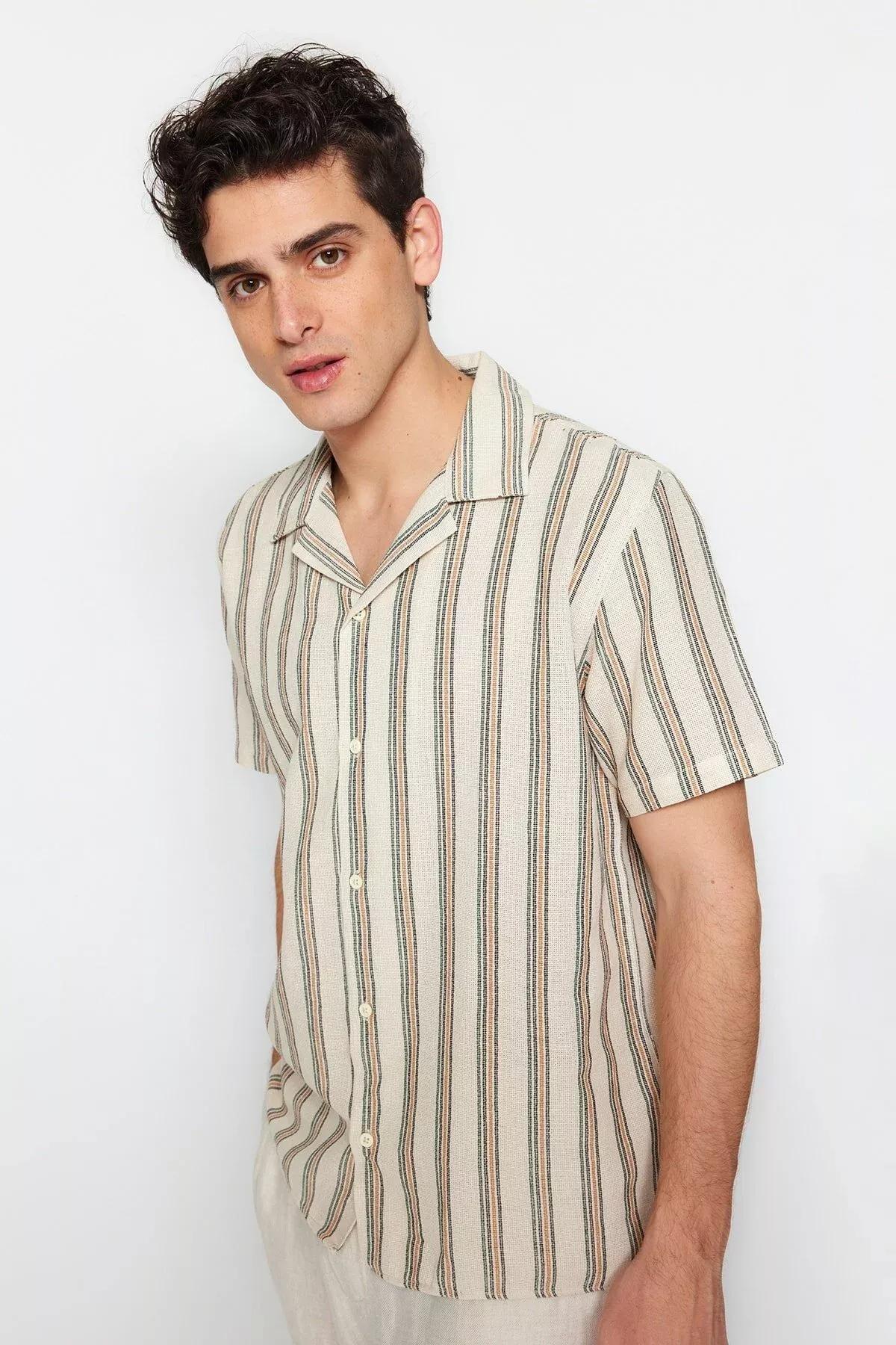 Green Striped Shirt, Green, large image number 4