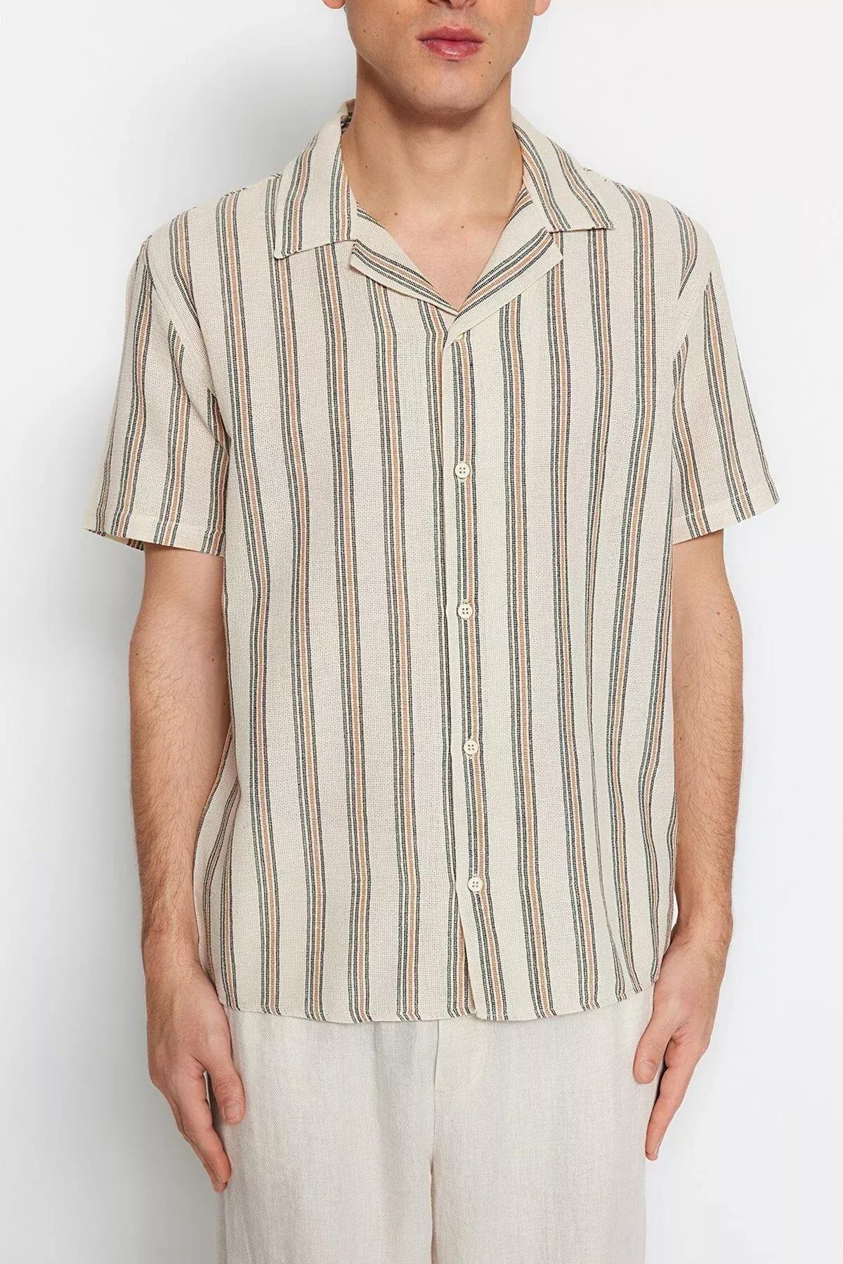 Green Striped Shirt, Green, large image number 5