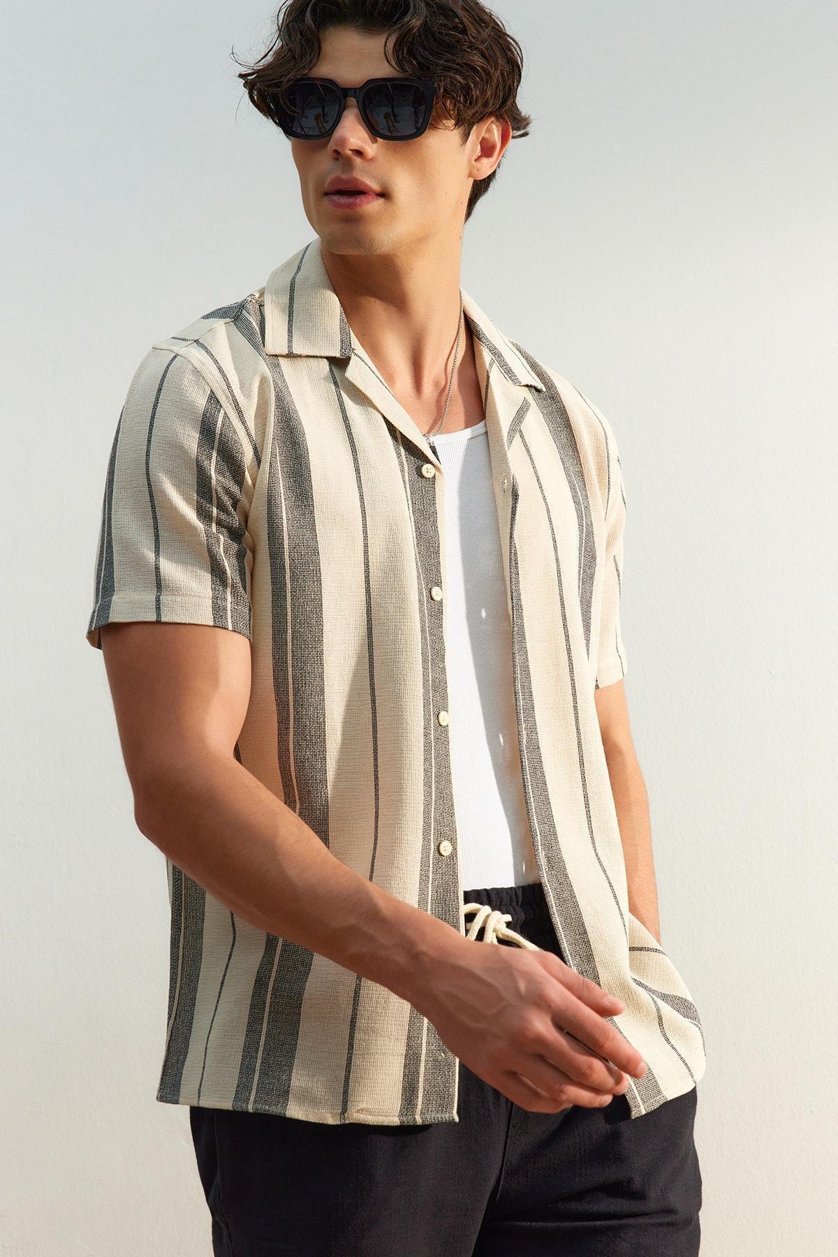 Black Striped Shirt, , large image number 0