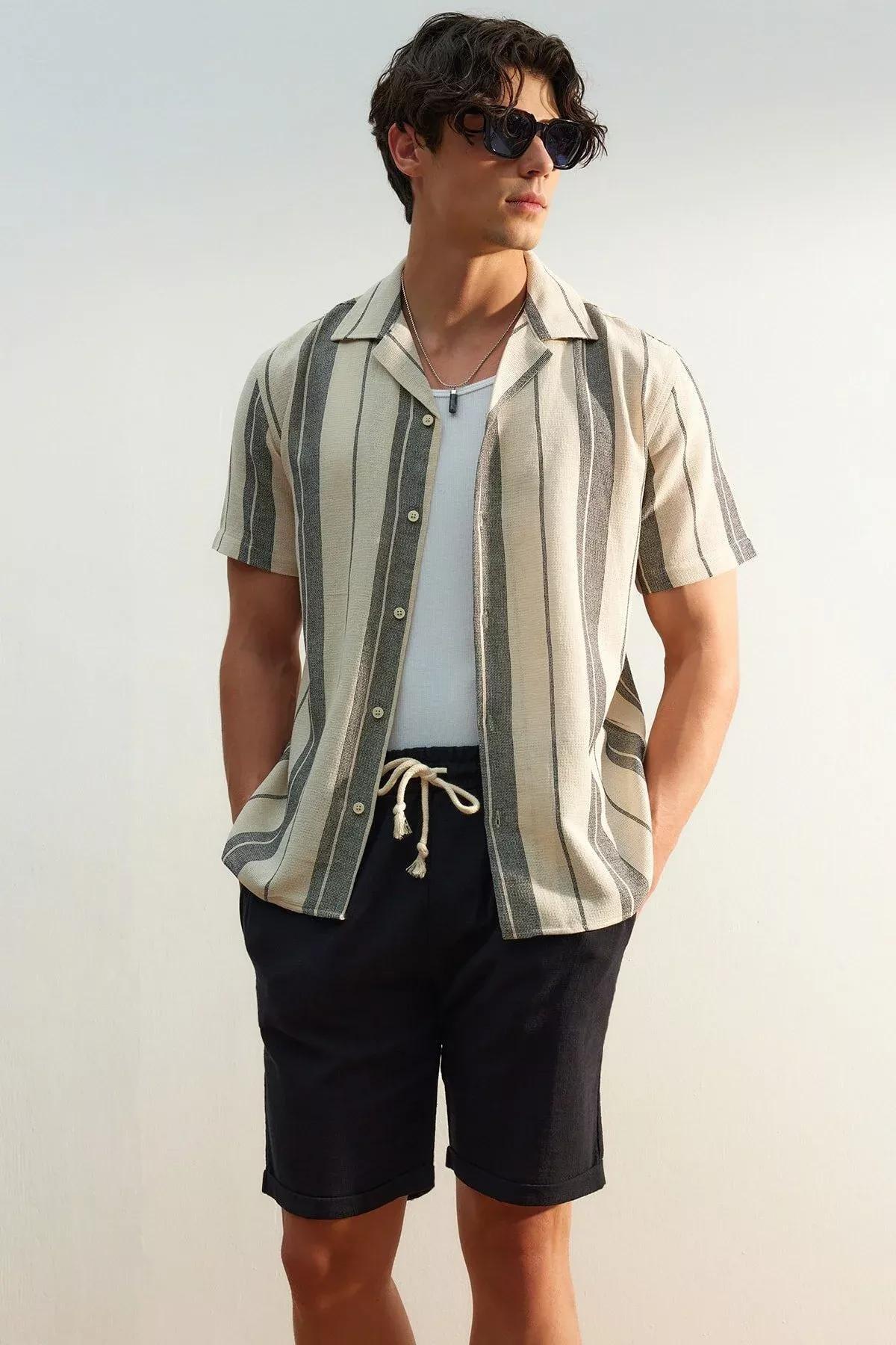 Black Striped Shirt, Black, large image number 2