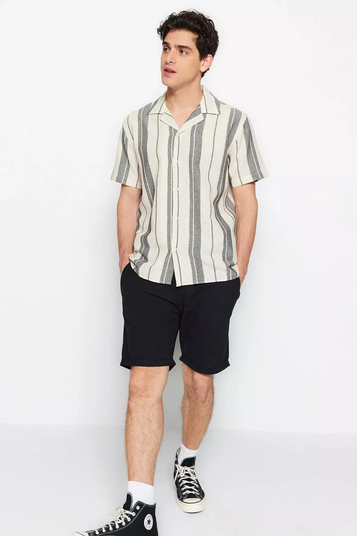 Black Striped Shirt, Black, large image number 4