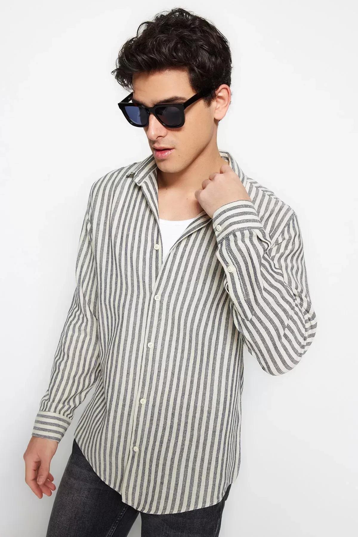 Multicolour Striped Shirt, , large image number 3