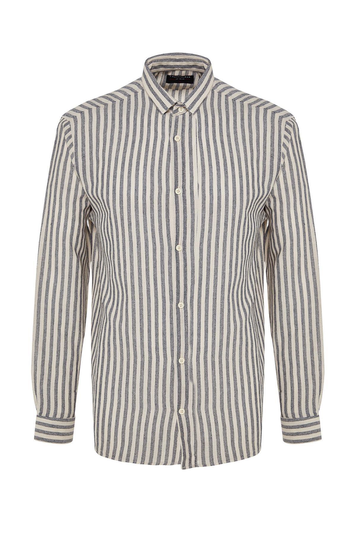 Trendyol - Navy Striped Shirt