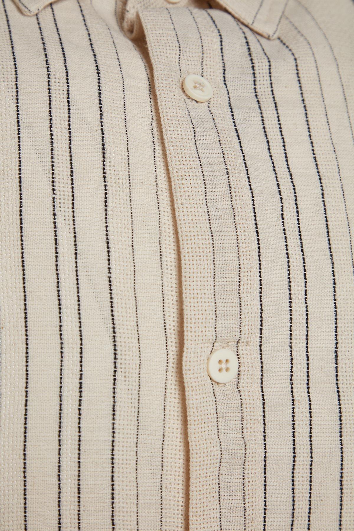 Trendyol - Beige Striped Shirt <br>