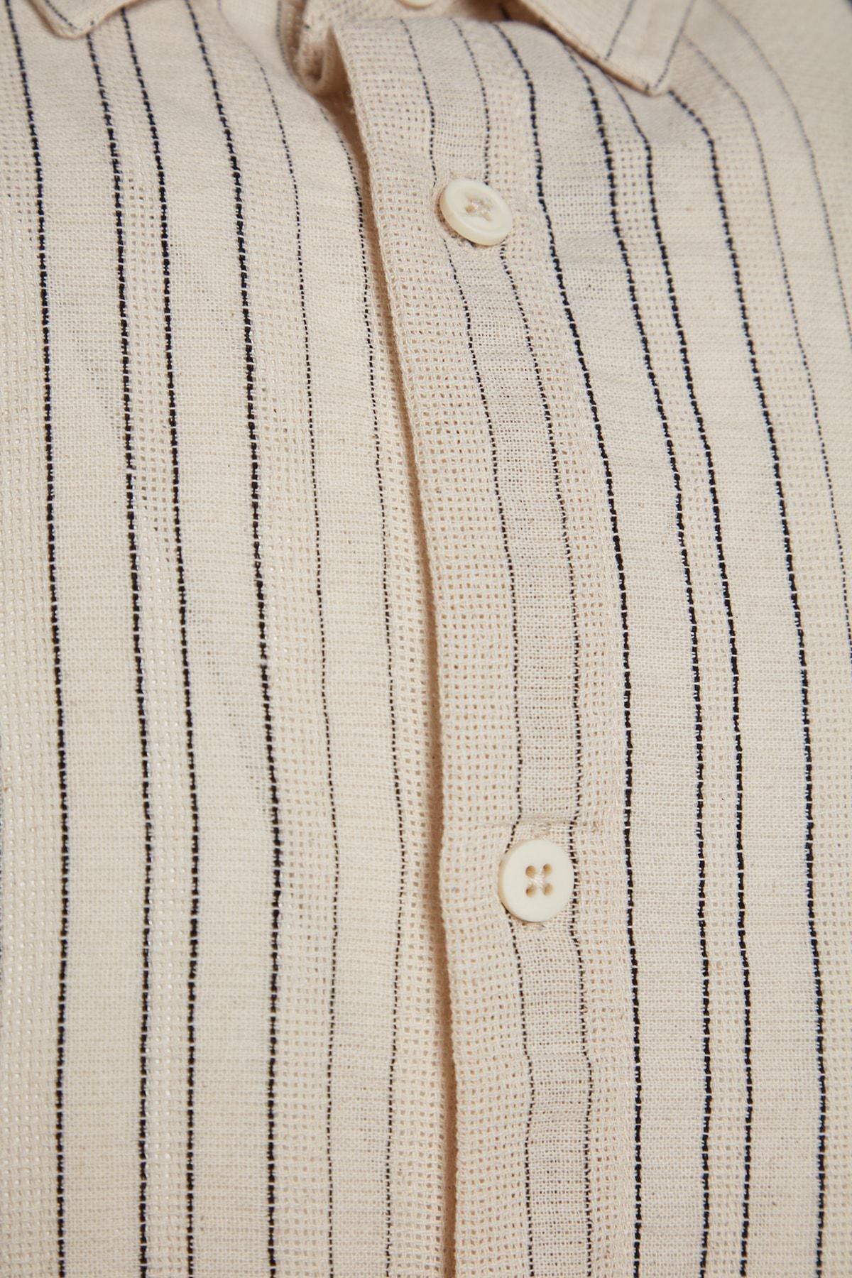 Beige Striped Shirt, Black, large image number 6