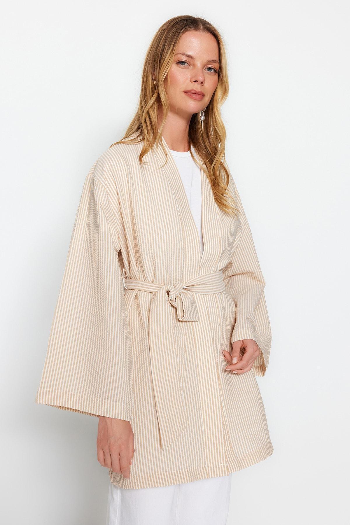 Trendyol - Beige Relaxed Caftan