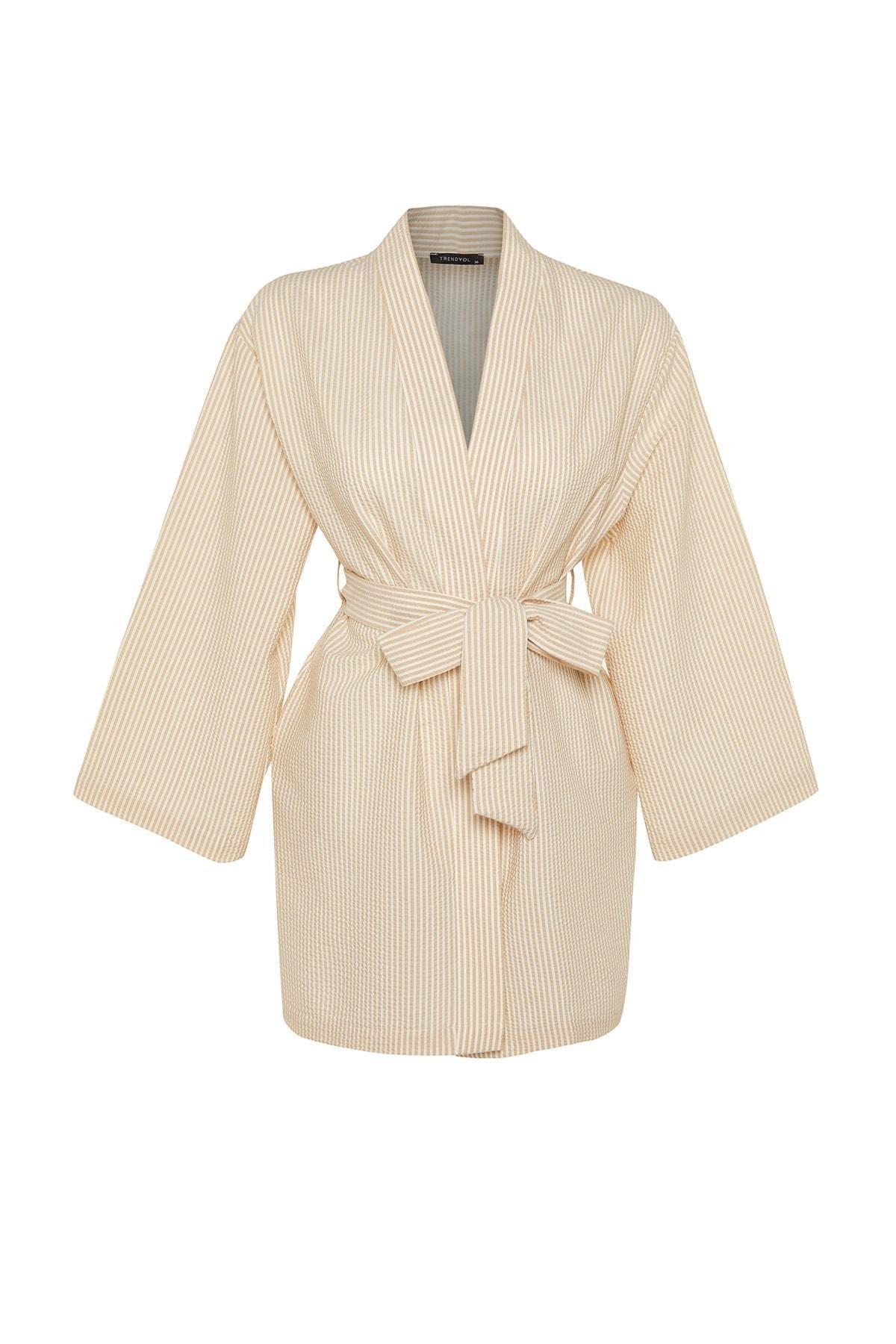 Trendyol - Beige Relaxed Caftan