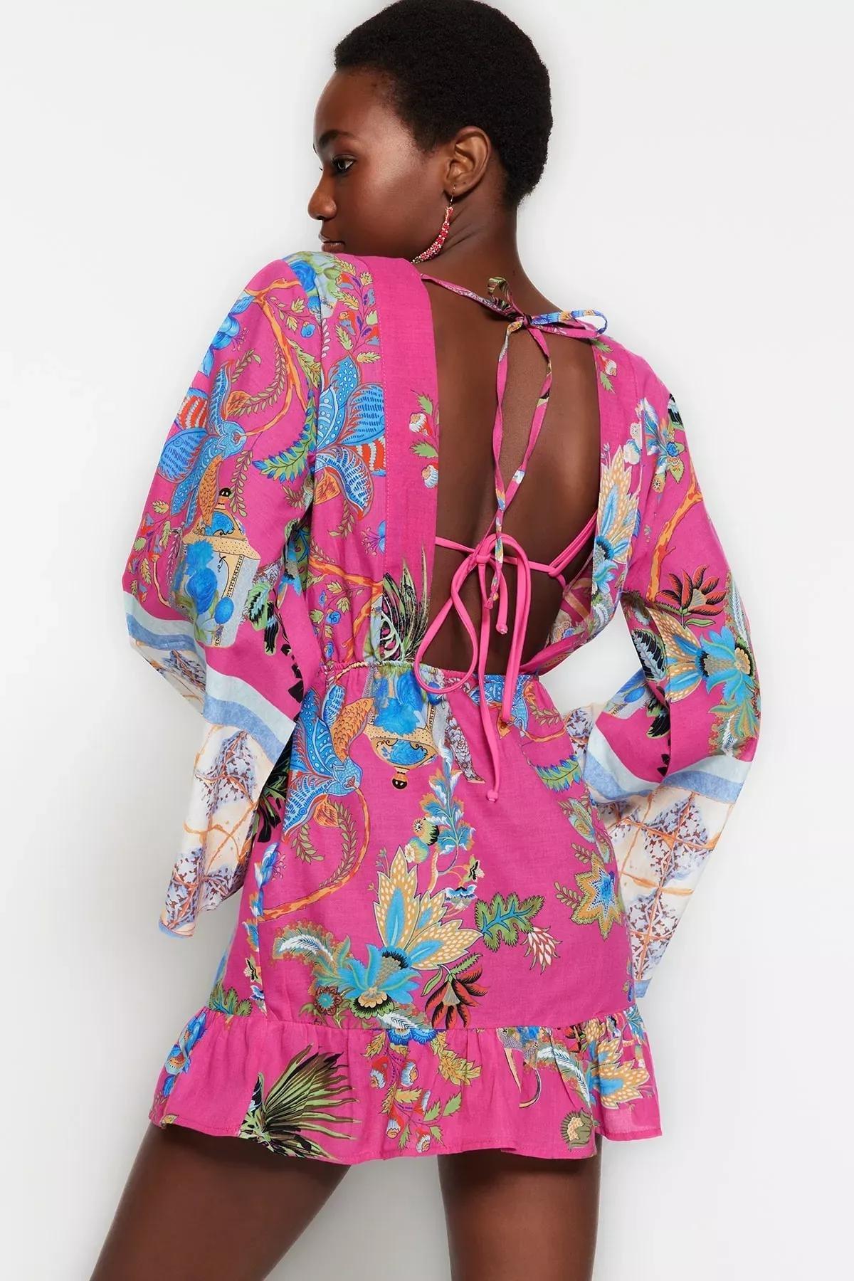 Multicolour Ruffle Hem Dress, Multicolor, large image number 2