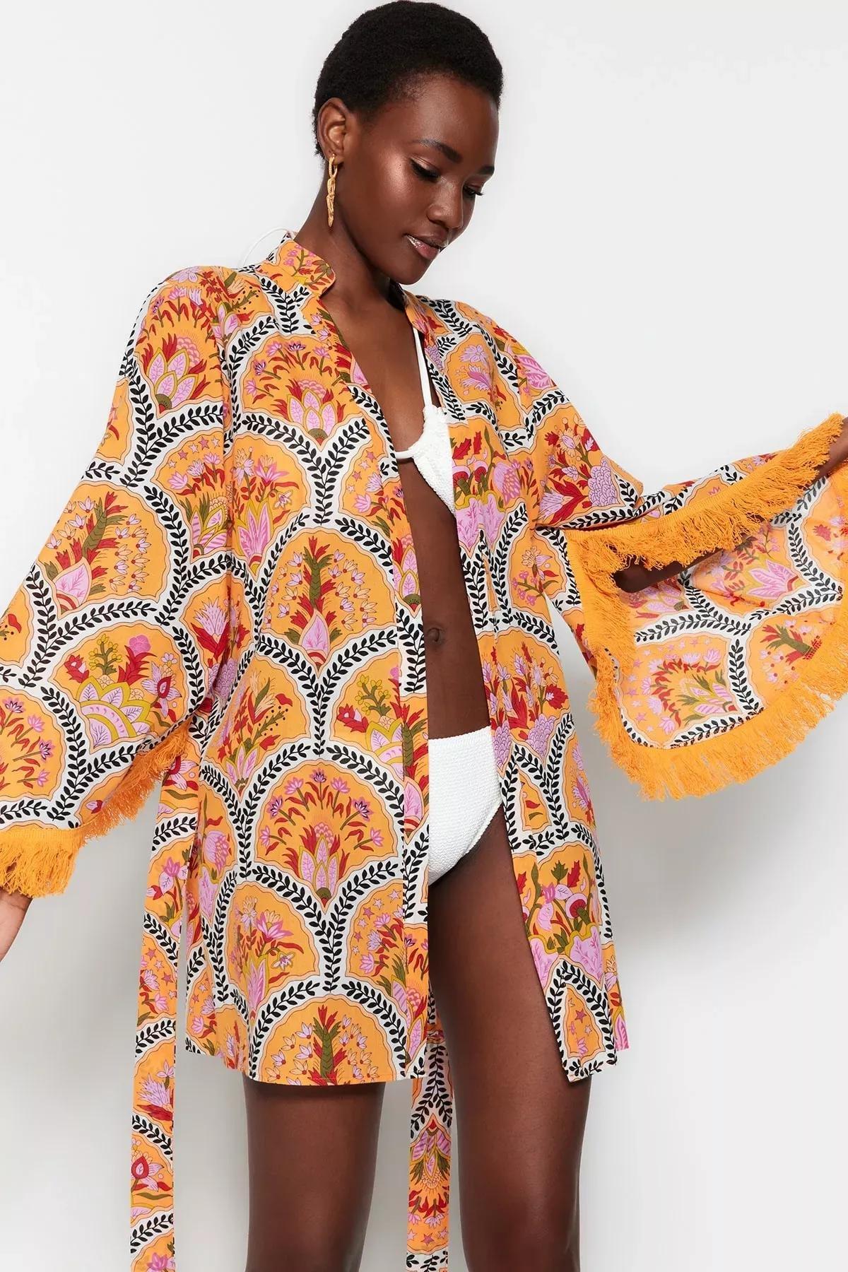 Ethnic Oversize Kimono, Multicolor, large image number 1